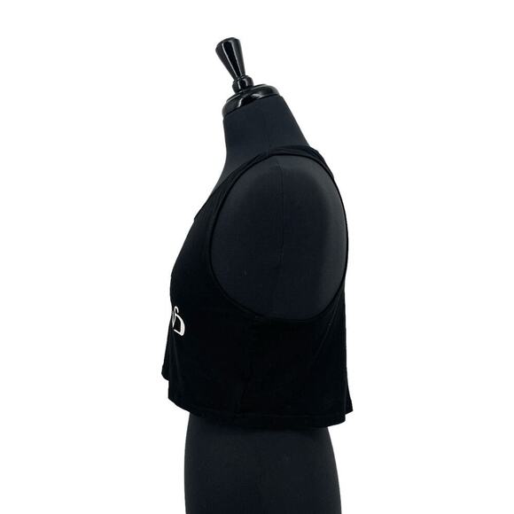 H&M Divided Women’s Black “Lost for Words” Racerback Crop Graphic Tank Top Sz S - Picture 9 of 10